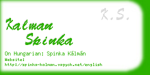 kalman spinka business card